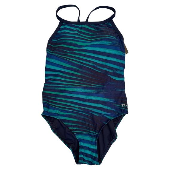 TYR Womens Durafast Elite Diamondfit Controlfit One Piece Swimsuit Palm/Green 12 - Picture 1 of 13